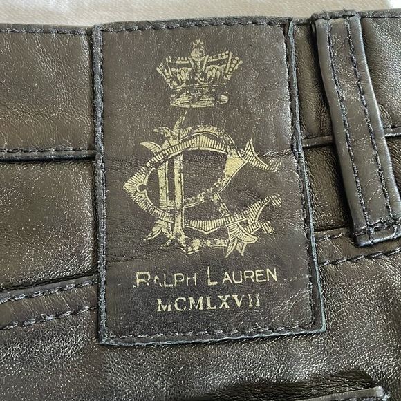 Ralph Lauren Butter Soft Black Leather Jeans, size 31 - Picture 4 of 6